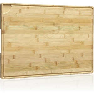 EcoSummer 24×16 Bamboo Cutting Board, Large Wooden Chopping Block with Deep Juice Groove & Back Handle for Kitchen. - 1 of 4