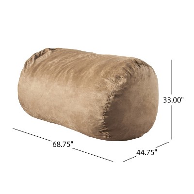 Vynxaria Marlin 6.5' Suede Cylindrical Bean Bag - Midnight Blue for Ultimate Comfort