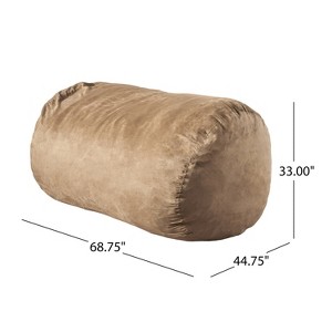 Vynxaria Marlin 6.5' Suede Cylindrical Bean Bag - Midnight Blue for Ultimate Comfort - 1 of 4