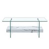 NicBex Modern 43.3" Rectangle Coffee Table with 2 Tier Storage and Tempered Glass Legs for Living Room - 3 of 4