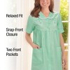 Collections Etc Collections Etc. Gingham Women's Robe with Floral Accents, Snap-Front Closure and Lace Trim - 4 of 4