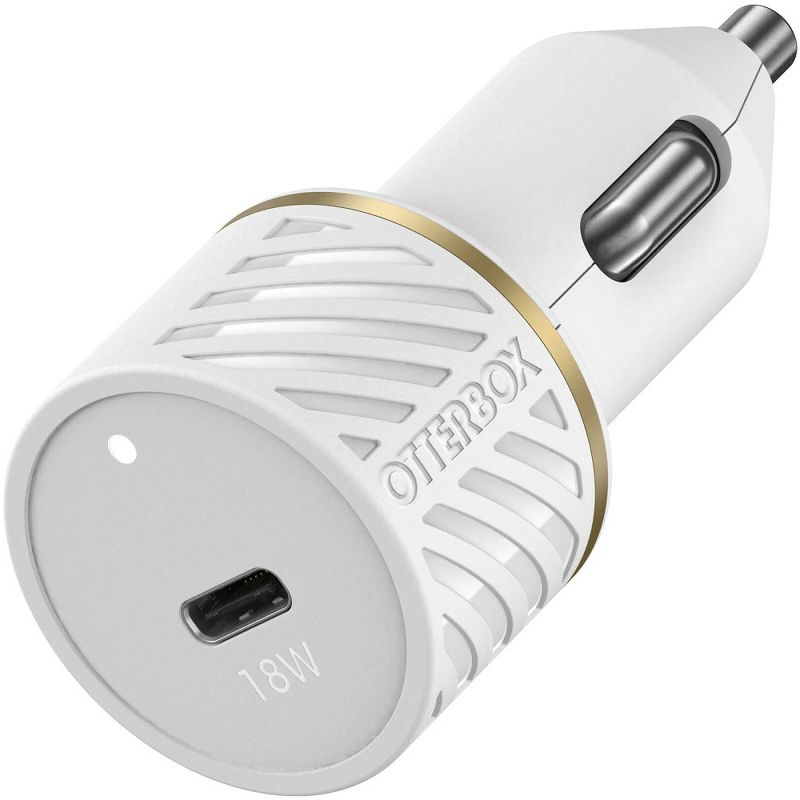 OtterBox USB-C 18W Fast Charge Car Charger - Cloud Dust (White) (New), 1 of 4