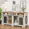 Jojoka Pet Double Dog Crate Furniture for 2 Dogs, Indoor Kennel with Divider and Storage, Sliding Barn Door, TV Stand - 3 of 4
