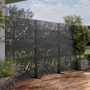 PexFix 72 in. x 47 in. Outdoor Privacy Rectangle Screen Galvanized Steel Panel Divider in Black - 1 of 4