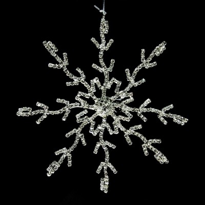 Sage 5.5" Rhinestone Snowflake Christmas Ornament - Silver