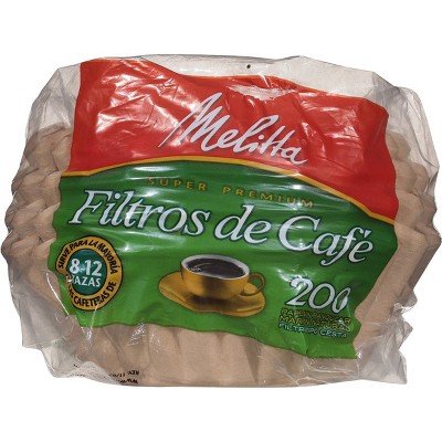 Melitta Natural Brown 8-12 Cup Basket Coffee Filters, 200 Count