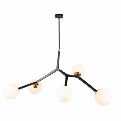 Artcraft Lighting Ravello 5 - Light Pendant in  Black/Harvest Brass