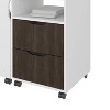 Vynxaria Timeless 2-Drawer Extendable Desk - White & Stained Walnut, Smooth Sliding Mechanism, 4 Spacious Shelves - 4 of 4