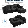 Modular Sectional Sofa, Corduroy L-Shaped Sofa with Deep Seat & Throw Pillows, Comfy Cloud 3-Seater Couch with Chaise, Memory Foam Couch - 3 of 4