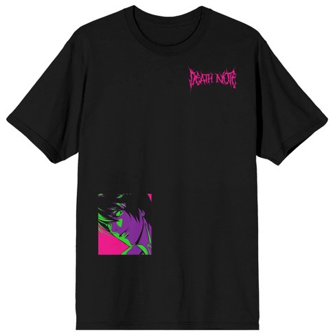 Death Note Box Art And Logo Crew Neck Short Sleeve Men's Black T-shirt-3XL
