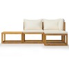 vidaXL Patio Lounge Set, 4-Piece with Cream Cushions - Solid Acacia Wood - Weather Resistant - with Coffee Table - Modifiable Layout - 3 of 4