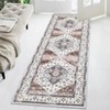 2 x 6 ft Polyester Imitation  Dark Red Rectangular Hallway Bathroom Entryway Kitchen Office Foldable Flower Printed  Washable Area Rug - 4 of 4