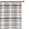 Saturday Knight Ltd Geo Woven Designs Stripe Fabric Bath Shower Curtain - 70x72", Black/Beige - 2 of 4