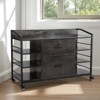 VEVOR 2 Drawers Metal File Cabinet, Lateral Filing Cabinet with Lock and 6 Open Shelves, Wooden Wide Filing Storage Cabinets with Power Strip, Gray - 2 of 4