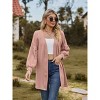 Clearlove Long Sleeve Coat Women's Cardigan Jacket Knitted Solid Color Open Stitch Loose Fit Mid-length Soft Casual Perfect for Spring Fall - 2 of 4