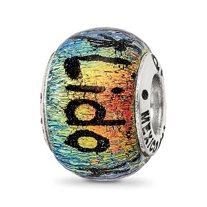 Black Bow Jewelry Lido Key & Palm Trees Dichroic Glass & Sterling Silver Bead Charm - 1 of 4