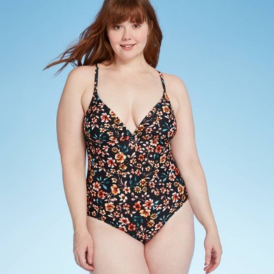 target one piece black swimsuit