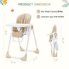 Foldable Baby High Chair with Adjustable Height, 5 Recline Positions and Double Tray, Easy Clean, Compact Chair for Infants and Toddlers - 2 of 4