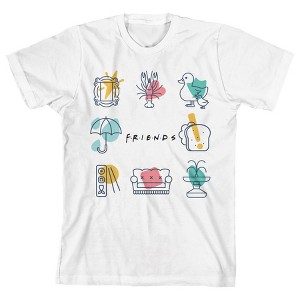 Friends TV Elements Art White T-Shirt Toddler Boy to Youth Boy - 1 of 2