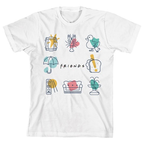 Friends TV Elements Art Youth Boys White T-Shirt-XL