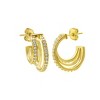 Adornia 14k Gold Plated Multi-Band Crystal Huggie Earrings - image 4 of 4