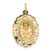 Black Bow Jewelry 14k Yellow Gold, Oval Filigree Miraculous Medal Charm, 15 x 22mm - 3 of 4