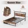 Infans Queen Industrial Platform Bed Frame w/ Drawer Storage Headboard Charging Station - 2 of 4