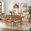 Buylateral 7pc 60" Burntwood Burntwood Dining Set with Padded Chair Seats Driftwood/Beige - 2 of 4