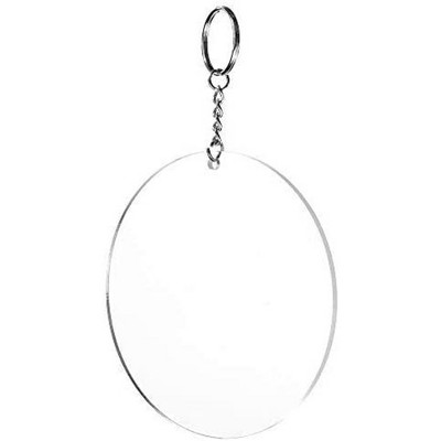 Bright Creations 20-Pack Round Clear Acrylic Keychains for Gift Bags, Arts and Crafts, 4 In