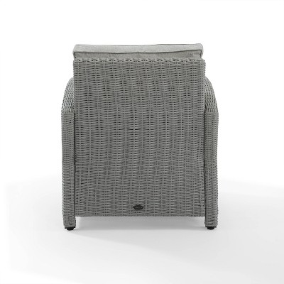 Bradenton Elegance Gray Wicker Armchair with Moisture-Proof Cushions