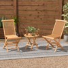 Tangkula 2 Piece Wood Patio Folding Chair Sturdy Teak High-Back Chair with Slatted Design Portable & Lightweight Outdoor Chair Natural Appearance - 3 of 4