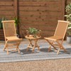 Tangkula 2 Piece Wood Patio Folding Chair Sturdy Teak High-Back Chair with Slatted Design Portable & Lightweight Outdoor Chair Natural Appearance - image 3 of 4