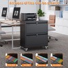 AOBABO 2 Drawer Wide File Cabinet with Wheels, Lockable Metal Filing Cabinet for Home Office, Legal/Letter Size,Required Assembled - 4 of 4