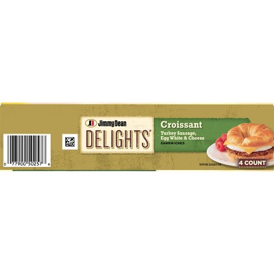 Jimmy Dean Delights Turkey Sausage, Egg Whites, & Cheese Frozen Croissant - 4ct