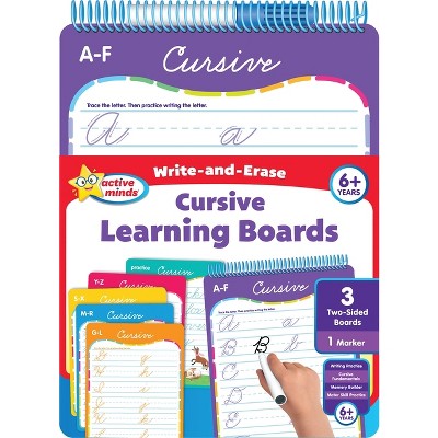 Active Minds Write-And-Erase Cursive Learning Boards - by  Sequoia Children's Publishing (Paperback)