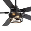 Airsurfer 52" Ceiling Fan with Lught,Ceiling Fan with 5 Plywood Blades and Remote Control,6 Speeds DC Motor,Memory Function,2 Downrods,Matte Black - 2 of 2