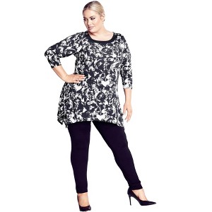Avenue Women's Plus Size Pamela Print Tunic - 1 of 4