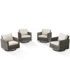 Buenhomino Outdoor Patio Swivel Rocker Chairs - 4pcs Wicker Rattan Patio Rocking Glider Chair Set with High Back for Porch Deck Backyard - 2 of 4