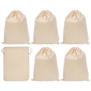 Unique Bargains Bank Coin Deposit Change Transit Bags Canvas Money Bag with Drawstring 6 Pcs - 1 of 4