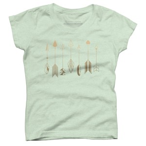 Girl's Design By Humans Be Brave Little Arrow (gold) By staceyroman T-Shirt - 1 of 3