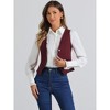INSPIRE CHIC Women's Denim Sleeveless V Neck Button Down Casual Waistcoat Vest - 3 of 4