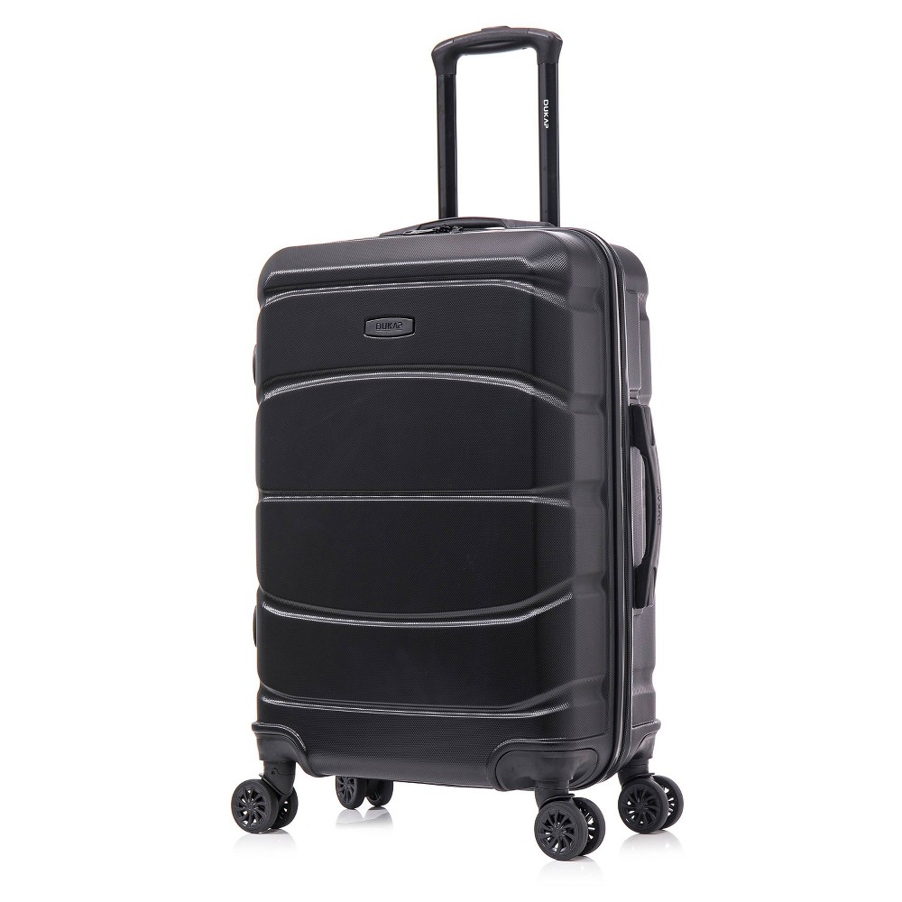 Photos - Travel Accessory Dukap Sense Lightweight Hardside Medium Checked Spinner Suitcase - Black 