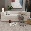 Modular Corduroy Folding Floor Sofa Bed with Soft Cushions, Convertible Sleeper Sofa for Small Spaces, Living Room or Bedroom – The Pop Home - 2 of 4