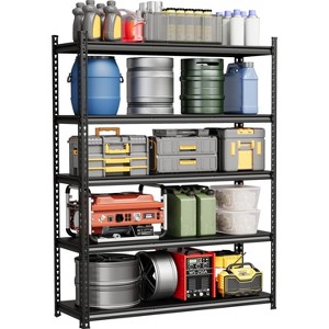 5-Tier Storage Shelves,Steel Garage Shelving Unit,Adjustable Industrial Rack,Matte Metal Standing Shelf for Warehouse,Basement,Kitchen,Workshop - 1 of 4