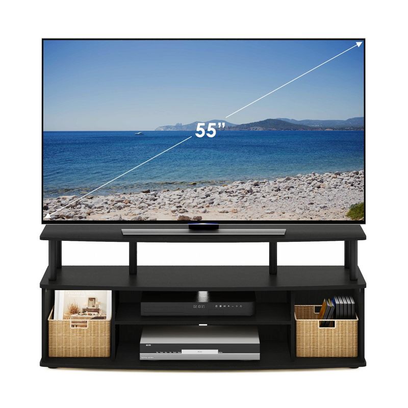 Furinno JAYA Large Entertainment Center Hold up to 55-IN TV, Blackwood, 2 of 5
