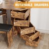 Makeup Vanity Desk - Vanity Desk Set with Lights & Power Outlet Corner Vanity Table with 5 Rotating Drawers 3 Lighting Mode - 4 of 4