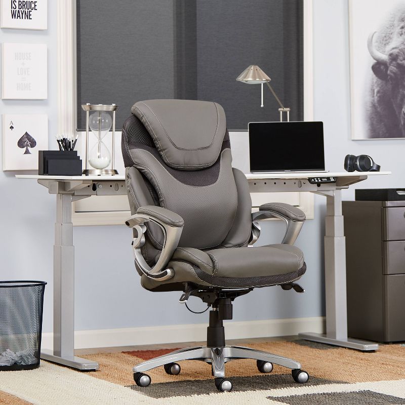 AIR Health and Wellness Executive Chair Gray Leather - Serta, 2 of 31