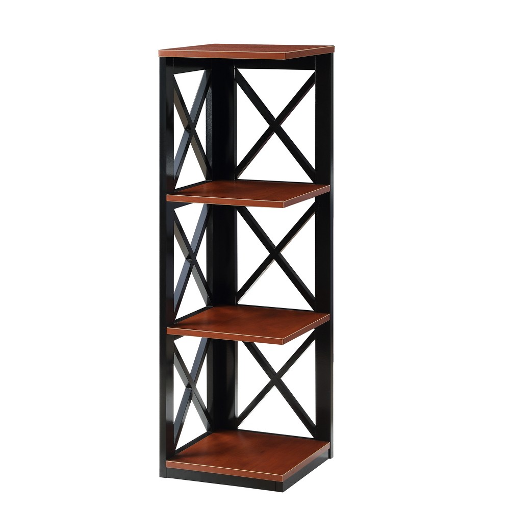 Photos - Garden & Outdoor Decoration 38.5" Oxford 3 Tier Corner Bookcase Cherry/Black - Breighton Home: Mid-Cen