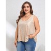 Sequin Tops Plus Size Glitter Tank Top Sleeveless Sparkle Shimmer Shirt Tops Camisole Vest - 3 of 4