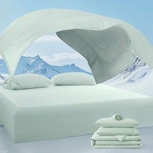 Cooling Comforter Set - Ultra Comfort with Cooling Blanket, Wrinkle-Free Deep Pocket Fitted Sheet, Breathable Pillowcase(s) for Skin and Hair Bedding - 1 of 4